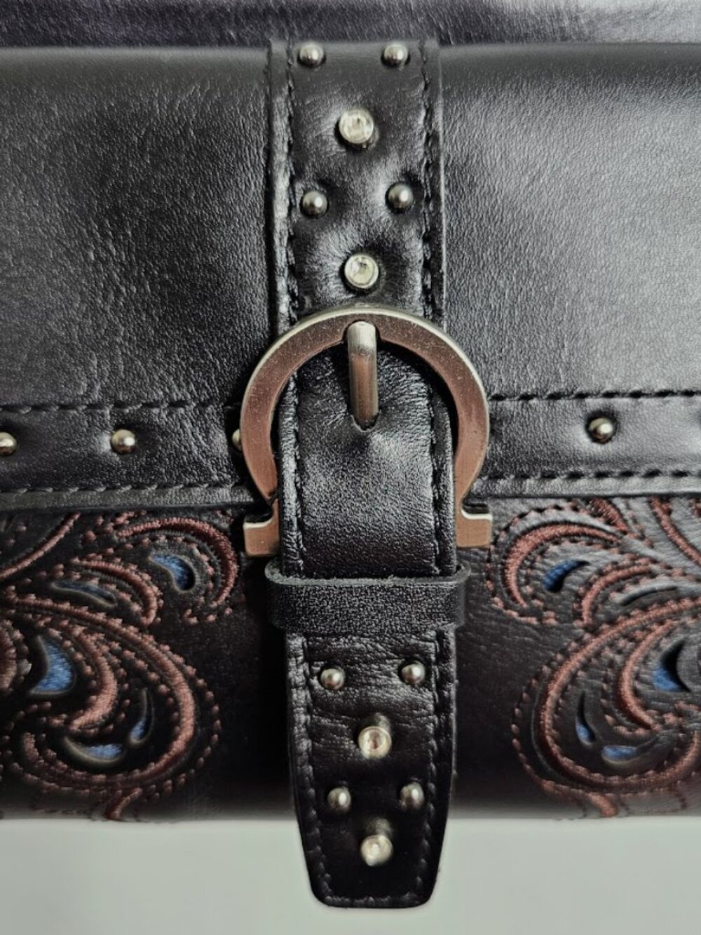 NWT PATRICIA NASH Maisie Crossbody BLACK LUX RANCH Montana Leather Collection - Picture 7 of 13